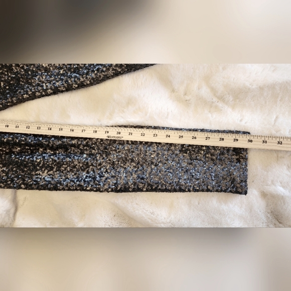 Bardot Silvery Blue Sequin Slim Fit Pant - Size 6 - Picture 5 of 9